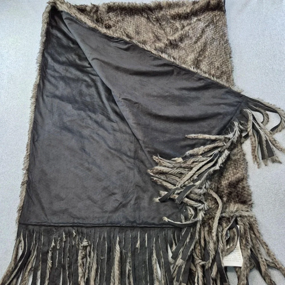 Dennis Dasso Home Throw Blanket Gray 50 X 60 In Faux Fur Lodge Modacrylic